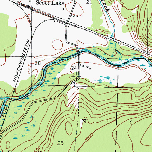 Topographic Map of Edison School (historical), WI