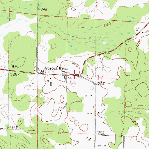 Topographic Map of Fairview School (historical), WI