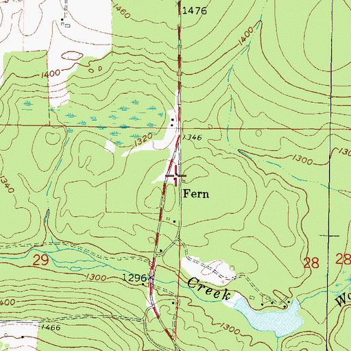 Topographic Map of Fern School (historical), WI