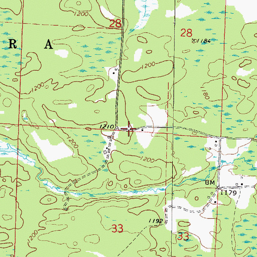 Topographic Map of Fischer Lake School (historical), WI