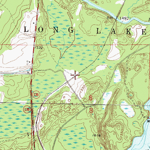 Topographic Map of Lindels Spur (historical), WI