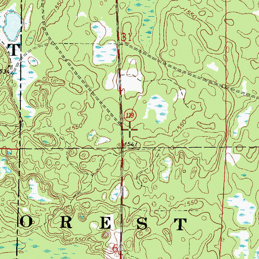 Topographic Map of Long Lake Civilian Conservation Corps Camp (historical), WI