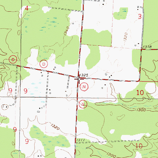 Topographic Map of Pershing School (historical), WI