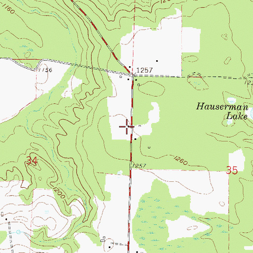 Topographic Map of Roach School (historical), WI