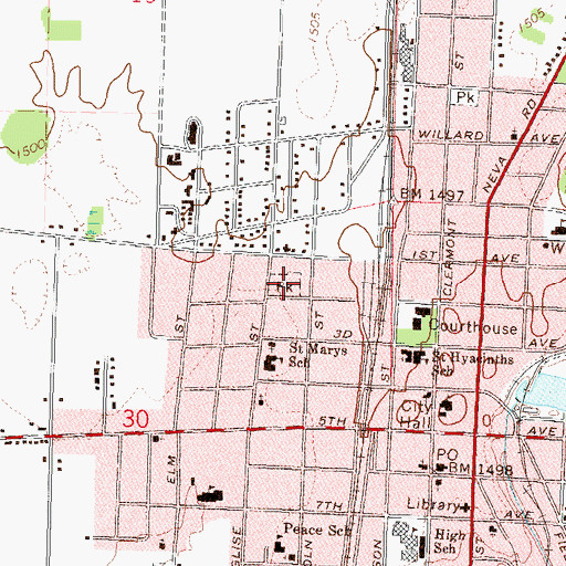 Topographic Map of Deleglisle Park, WI