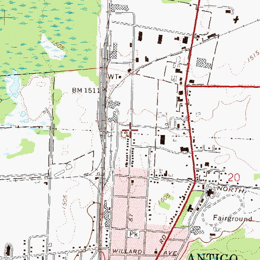 Topographic Map of Tradewell Park, WI