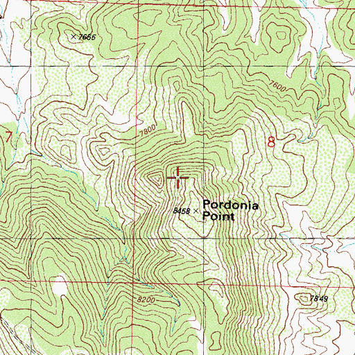 Topographic Map of Pordonia Point, CO