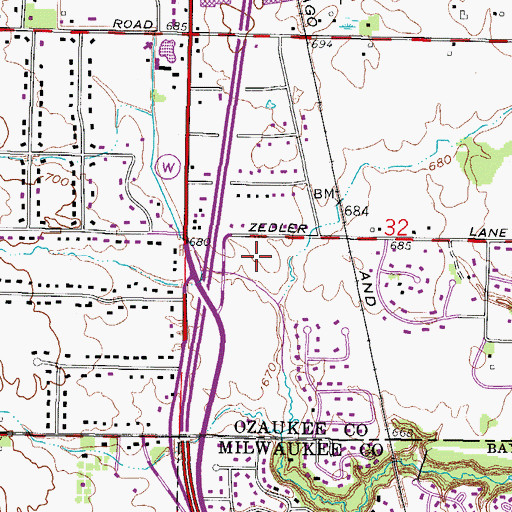 Topographic Map of Katherine Kearney Carpenter Park, WI