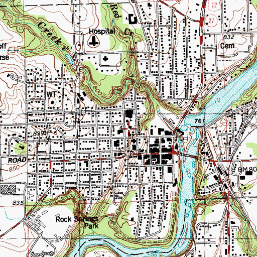 Topographic Map of Black River Falls Grade School (historical), WI