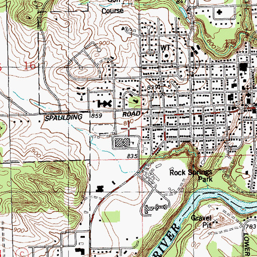 Topographic Map of Black River Falls Middle School, WI