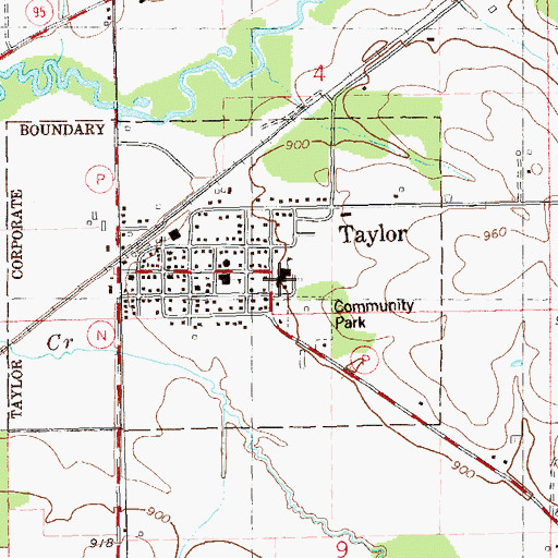 Topographic Map of Blair-Taylor Middle School, WI