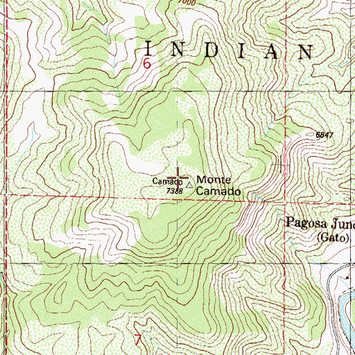 Topographic Map of Monte Camado, CO