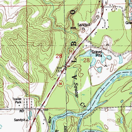 Topographic Map of Charter Oak Mills (historical), WI