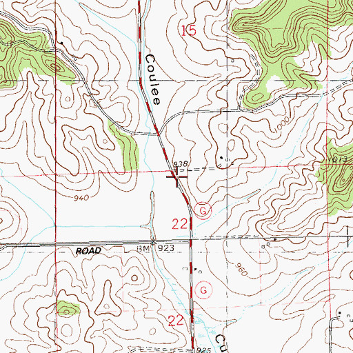 Topographic Map of Curran Valley School (historical), WI
