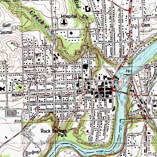 Topographic Map of First Methodist Church, WI