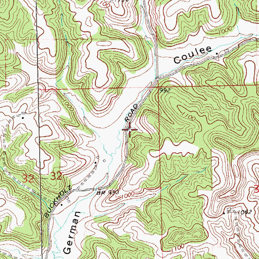 Topographic Map of German Coulee School (historical), WI