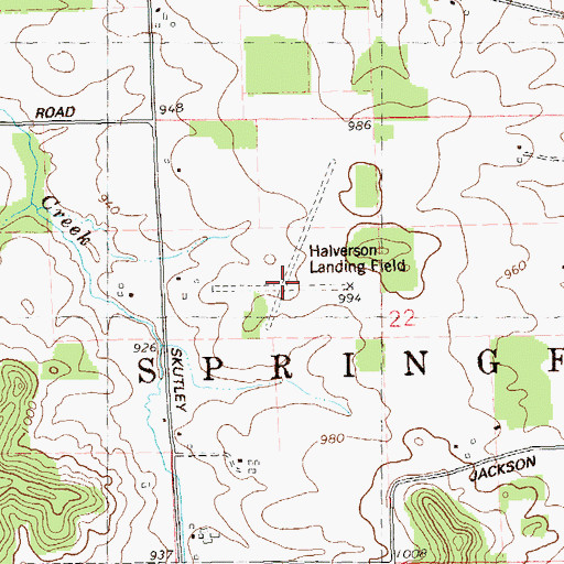 Topographic Map of Halverson Landing Field (historical), WI