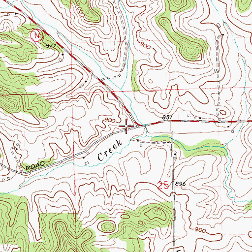 Topographic Map of Highland School (historical), WI