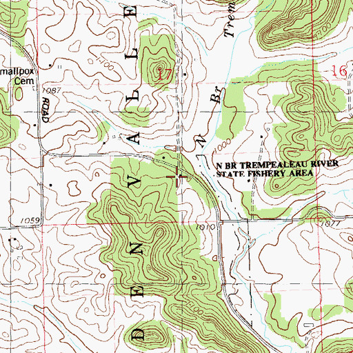 Topographic Map of Hillside School (historical), WI