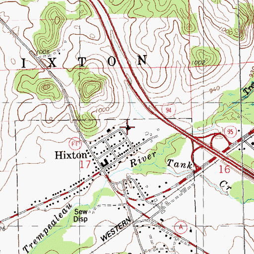 Topographic Map of Hixton Elementary School, WI