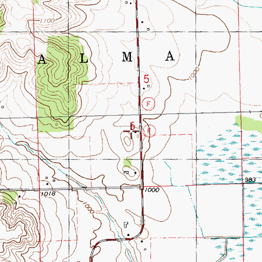 Topographic Map of Houghtonburg School (historical), WI