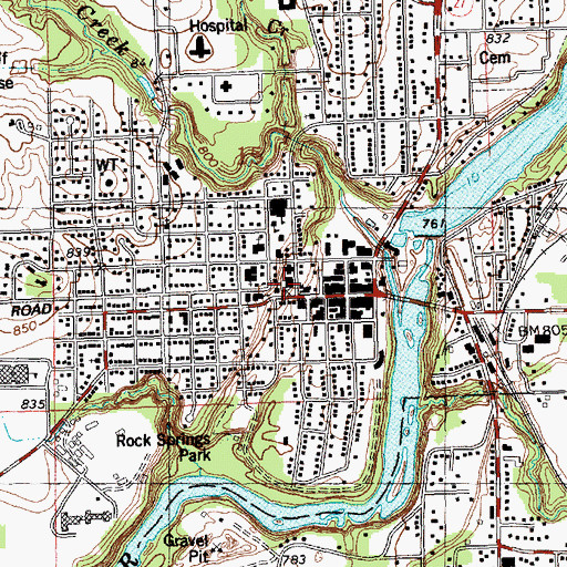 Topographic Map of Jackson County Courthouse, WI