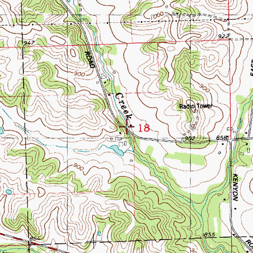 Topographic Map of Kenyon School (historical), WI