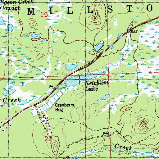 Topographic Map of Ketchum Lake, WI