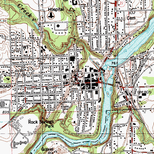Topographic Map of Norwegian Evangelical Lutheran Church (historical), WI