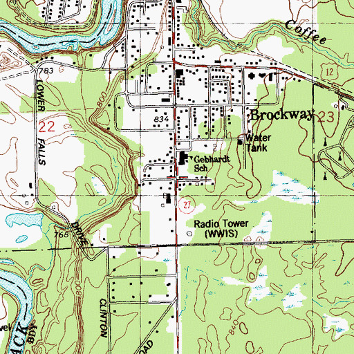 Topographic Map of Pleasant View School (historical), WI