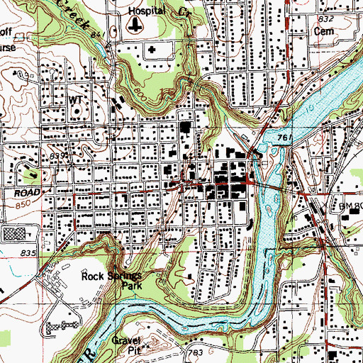 Topographic Map of Saint Johns Evangelical Lutheran Church, WI