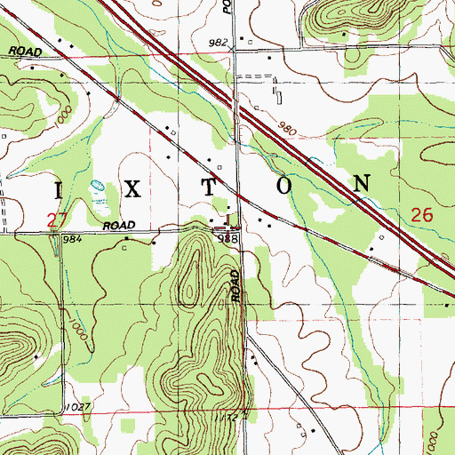 Topographic Map of Shady Glen School (historical), WI