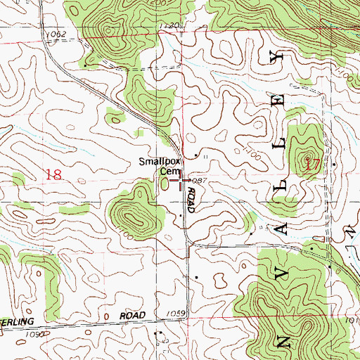 Topographic Map of Smallpox Cemetery, WI