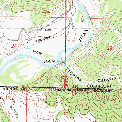 Topographic Map of Frijoles Canyon, CO