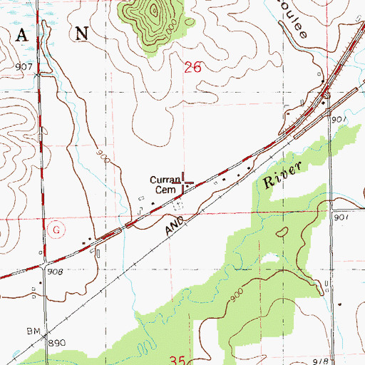 Topographic Map of The Elms School (historical), WI