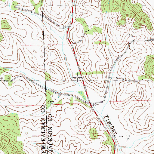 Topographic Map of Timber Creek School (historical), WI