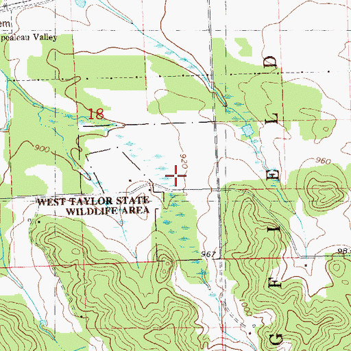 Topographic Map of West Taylor State Wildlife Area, WI