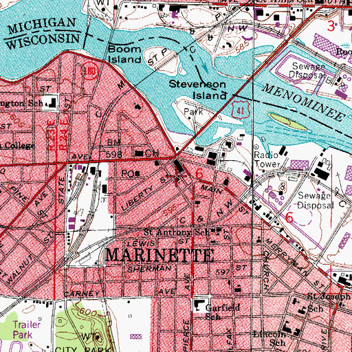 Topographic Map of First Church of Christ Scientist, WI