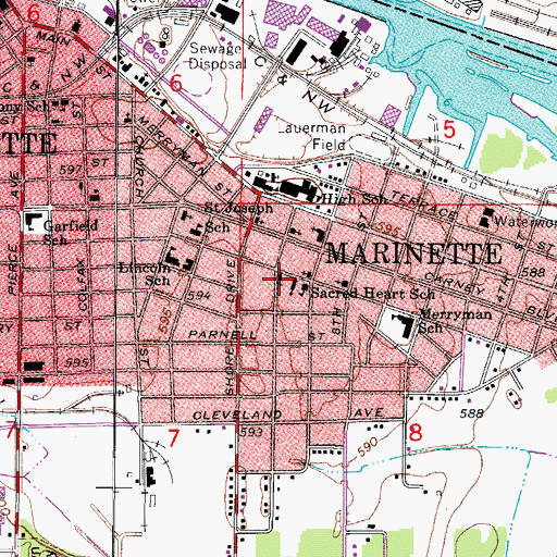 Topographic Map of Friedens Evangelical Church, WI