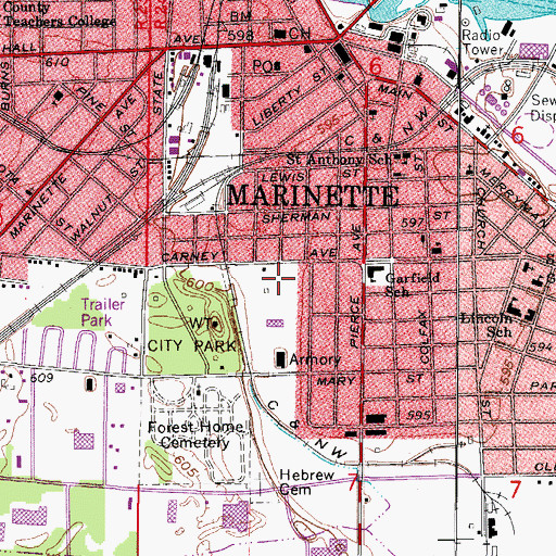 Topographic Map of Higley Field, WI