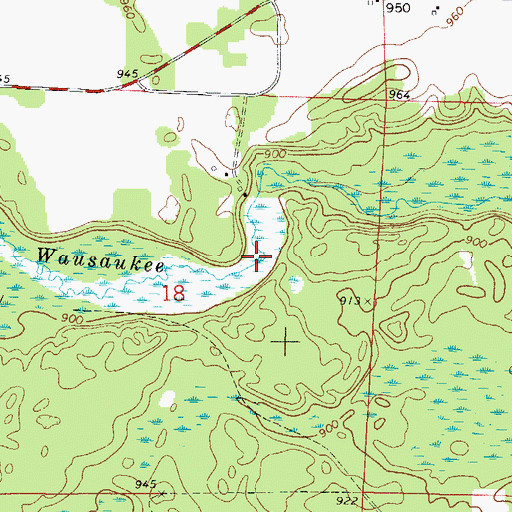 Topographic Map of Lauenmans Lake, WI