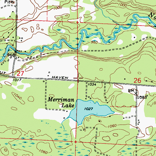 Topographic Map of Merriman School (historical), WI