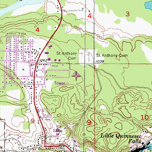 Topographic Map of Niagara High School, WI