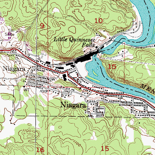 Topographic Map of Niagara Hospital (historical), WI