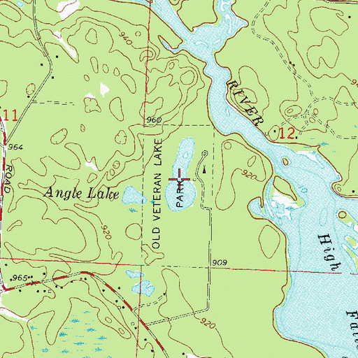 Topographic Map of Old Veterans Lake, WI