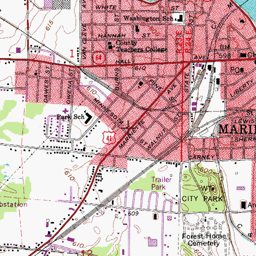 Topographic Map of Our Redeemer Evangelical Church, WI