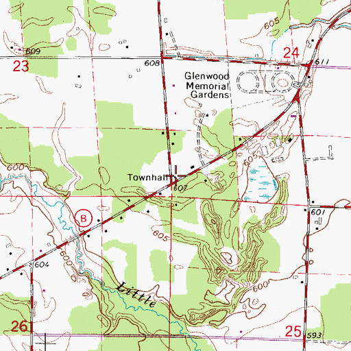 Topographic Map of Peshtigo Townhall, WI