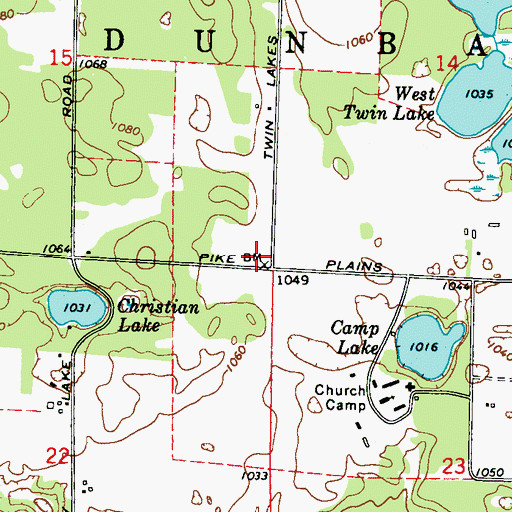 Topographic Map of Pike Ridge School (historical), WI