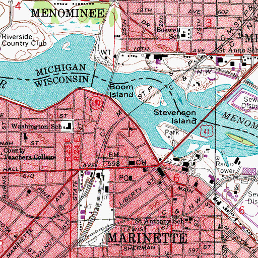 Topographic Map of Pioneer Presbyterian Church, WI