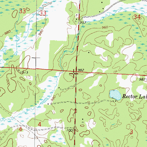 Topographic Map of Rector School (historical), WI